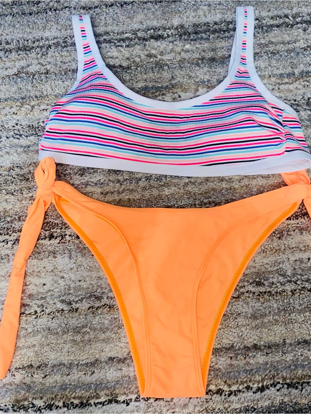 Hula Honey Neon Orange Two Pc Bikini Set